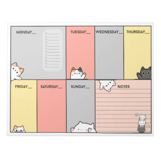 Cutie cat A4 weekly planner/notepad Notepad