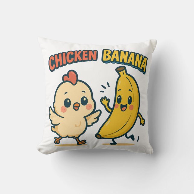 CUTIE CHICKEN BANANA! CUSHION (Front)