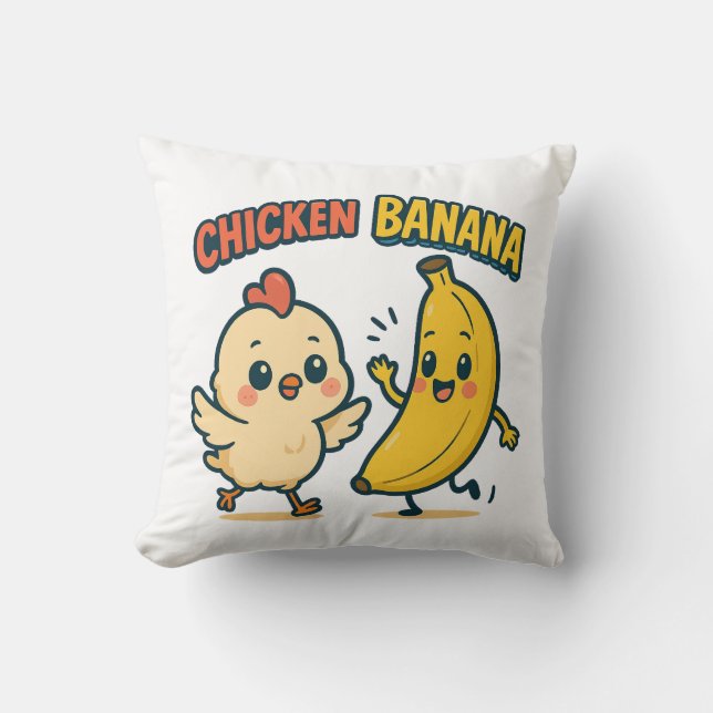 CUTIE CHICKEN BANANA!  CUSHION (Front)