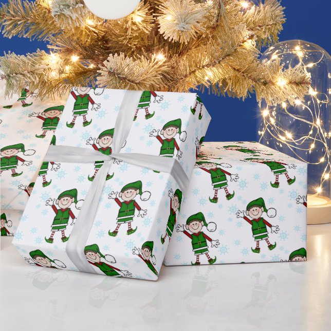 Cutie Christmas Elf Boy Wrapping Paper (Holidays)