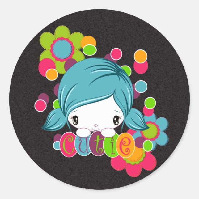 Cutie Classic Round Sticker (Front)