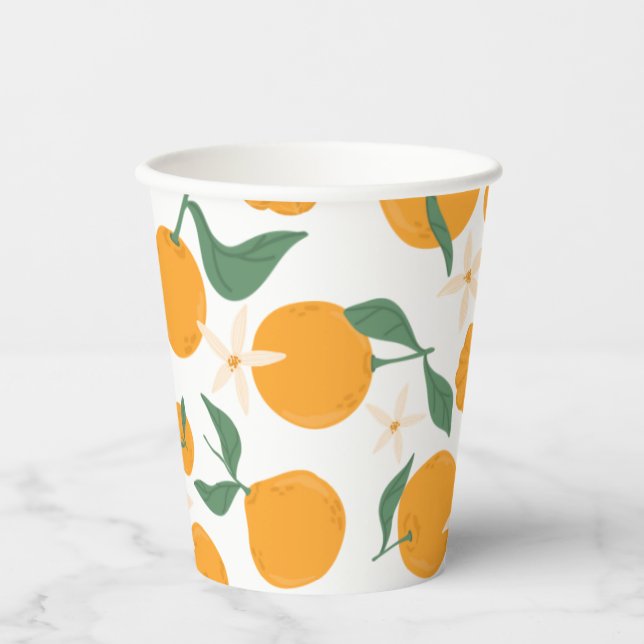 Cutie Clementine Mandarin Tangerine Orange Fruit Paper Cups (Front)