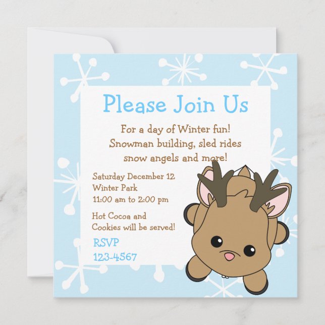 Cutie Deer Invitation (Front)