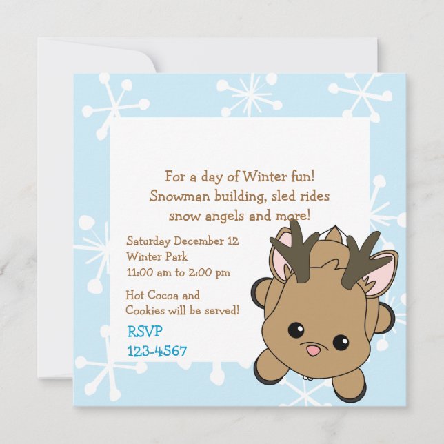 Cutie Deer Invitation (Front)