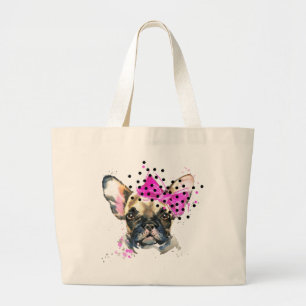 Cutie French Bull Dog Large Tote Bag