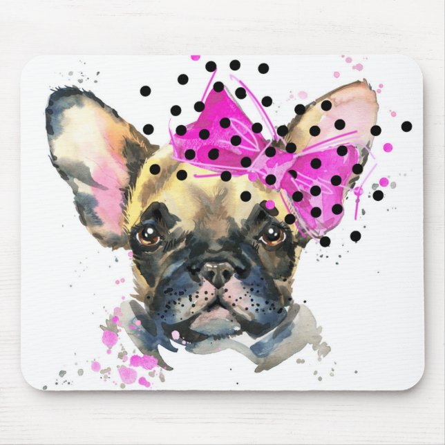 Cutie French Bull Dog Mouse Mat (Front)