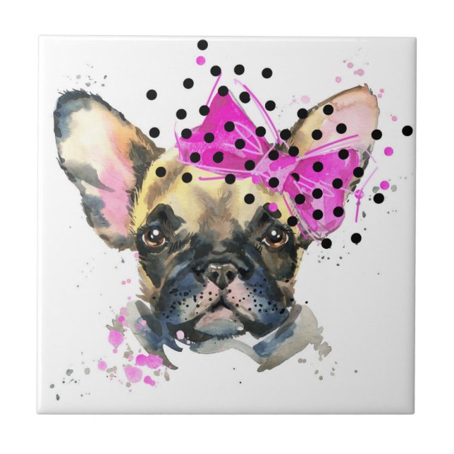 Cutie French Bull Dog Tile (Front)