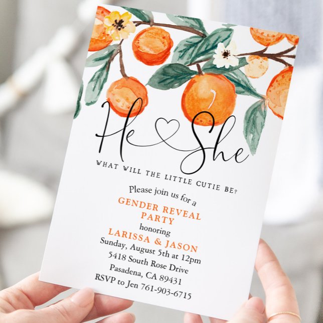 Cutie Gender Reveal Party Invitation (Creator Uploaded)