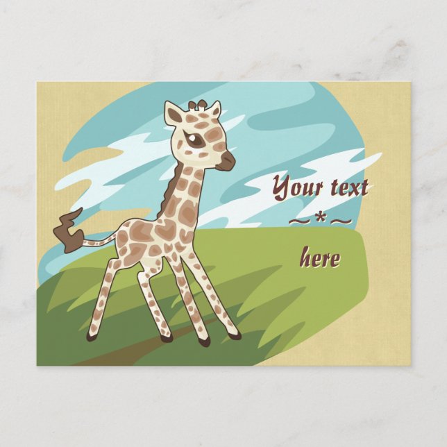 Cutie Giraffe Post Card (Front)