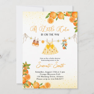 Cutie Girl Orange Clothesline Baby Shower Invitation