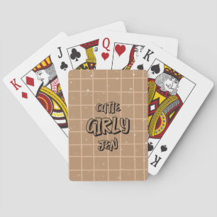 Cutie Girly Brown Gingham Classic Playing Cards