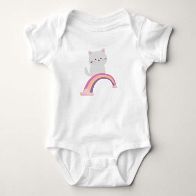 Cutie Kitten Cat             Baby Bodysuit (Front)