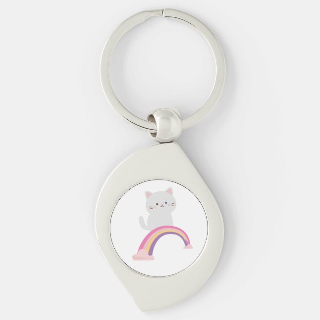 Cutie Kitten Cat    Key Ring (Front)
