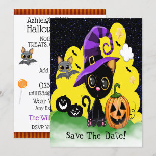 Cutie Kitty FUN Halloween Party Invitation