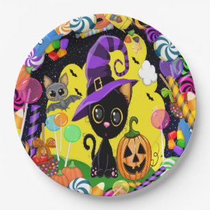 Cutie Kitty Halloween Party Goods Paper Plate