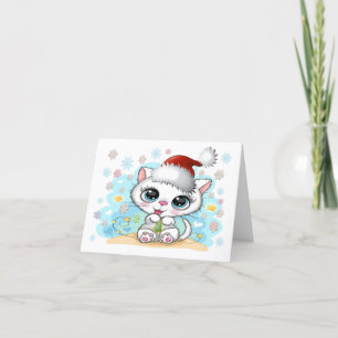 Cutie Kitty Meowy Christmas Card