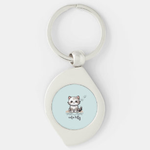 Cutie Kitty Metal Key Ring