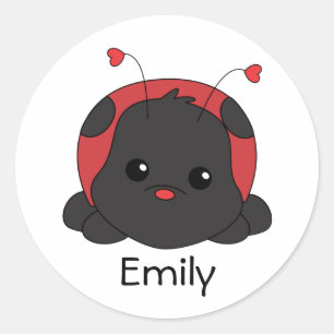 Cutie Lady Bug Classic Round Sticker