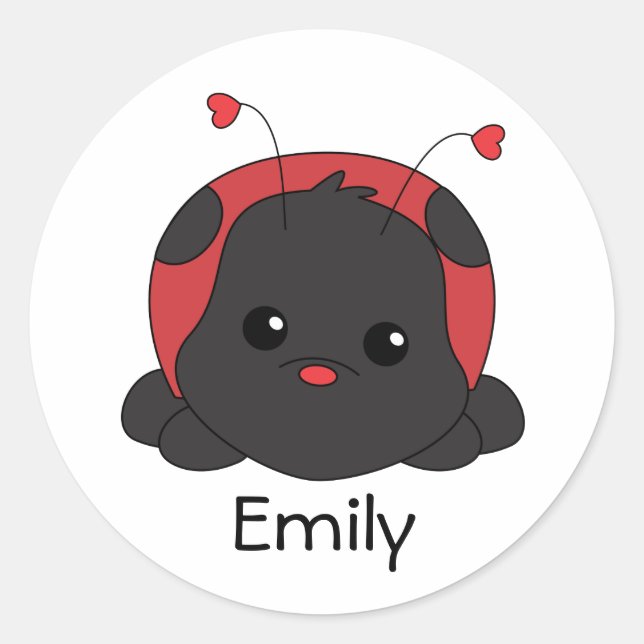 Cutie Lady Bug Classic Round Sticker (Front)