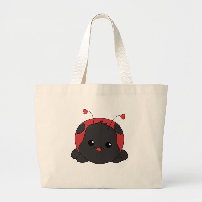 Cutie Lady Bug Large Tote Bag (Front)