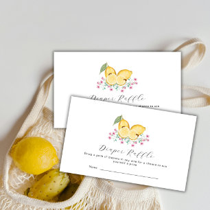 Cutie Lemon Citrus Diaper Raffle Baby Shower Enclosure Card