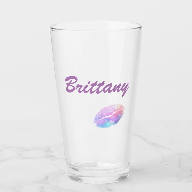 Cutie Lips Personalise Glass (Front)