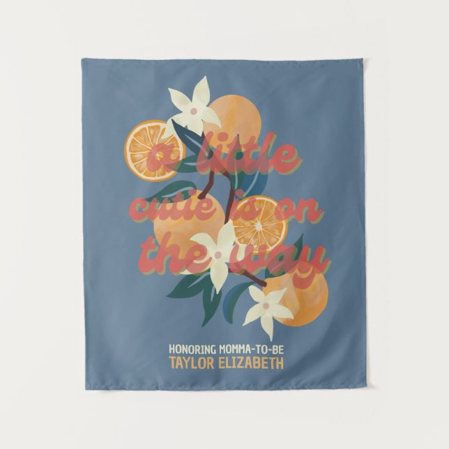 Cutie on the way Baby Shower Theme  Tapestry (Front)