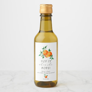 Cutie   Orange Baby Shower Favour Wine Label