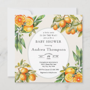  Cutie    Orange Baby Shower Invitation