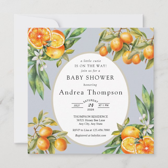  Cutie |  Orange Baby Shower Invitation (Front)