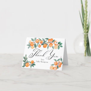 Cutie    Orange Baby Shower Thank You Card