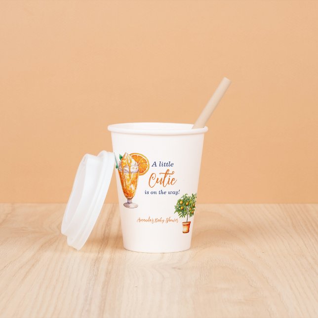Cutie Orange Citrus Summer Ice Cream Baby Shower Paper Cups (Creator Uploaded)