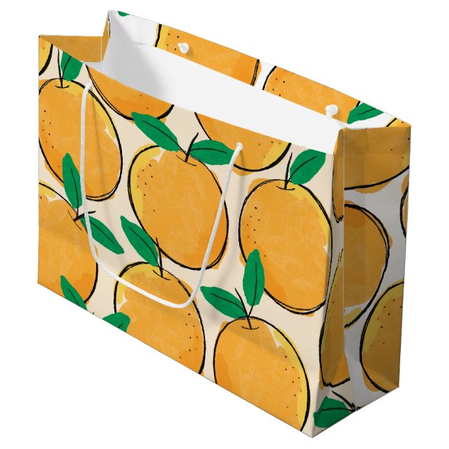 Cutie Orange Pattern Gift Bag (Front Angled)