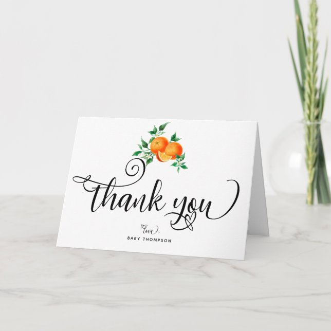 Cutie | Orange Thank You Cards (Front)