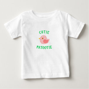 Cutie Patootie Pink Birdie Cute Girls T-Shirt