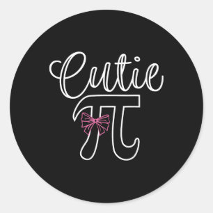 Cutie Pi Coquette Bow Women Kids Toddler Math Teac Classic Round Sticker