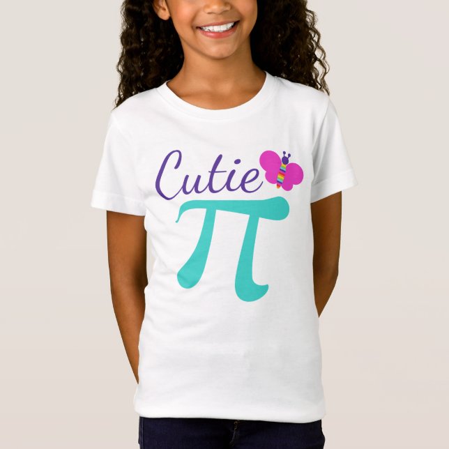 Cutie Pi Cute Math Pun Girls T-Shirt (Front)