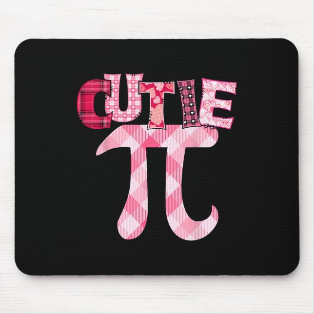 Cutie Pi Day 3.14 Math Teacher Geek Funny Valentin Mouse Mat (Front)