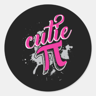 Cutie Pi Funny Math 3.14 Happy Pi Day Classic Round Sticker