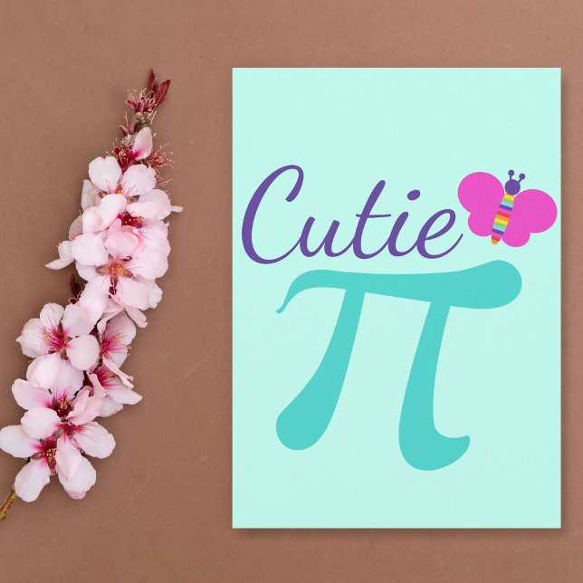 Cutie Pi Symbol Cute Math Pun Card (Creator Uploaded)