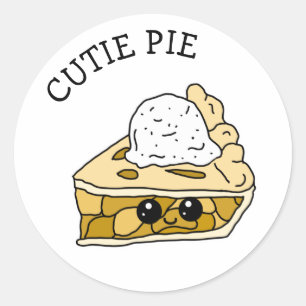 Cutie Pie Apple Pie Art Classic Round Sticker