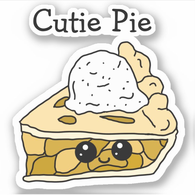 Cutie Pie Apple Pie Cartoon Sticker (Front)