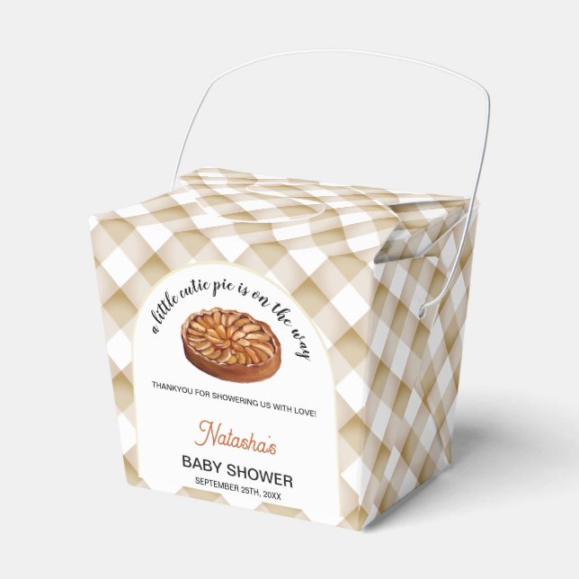 Cutie Pie Apple Pie Thanksgiving Baby Shower Favour Box (Front Side)