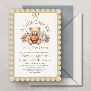 Cutie Pie Autumn Fall Baby Shower Invitation