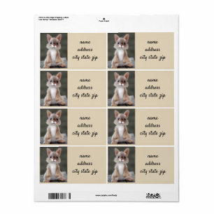 "CUTIE PIE BABY ANIMAL" RETURN ADDRESS LABELS