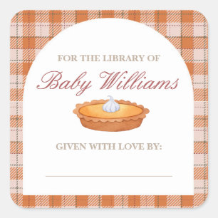 Cutie Pie Baby Shower Bookplate Sticker