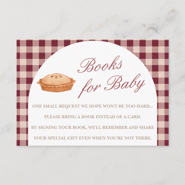 Cutie Pie Baby Shower Books For Baby Card (Front)