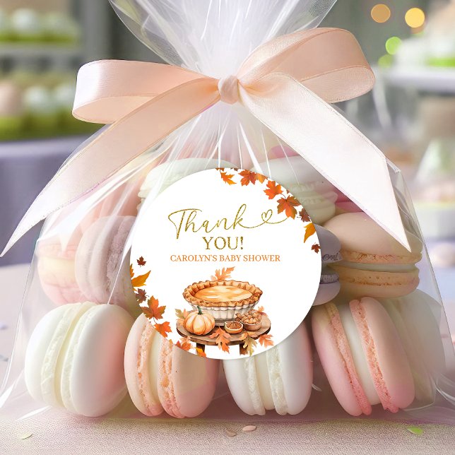 Cutie Pie Baby Shower Classic Round Sticker (Creator Uploaded)