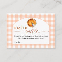 Cutie Pie Baby Shower Diaper Raffle Enclosure Card