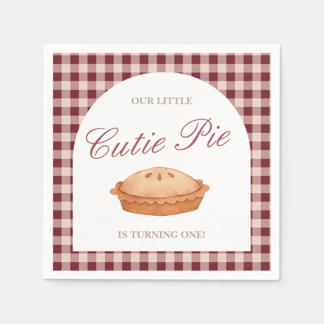 Cutie Pie Baby Shower Napkin (Front)